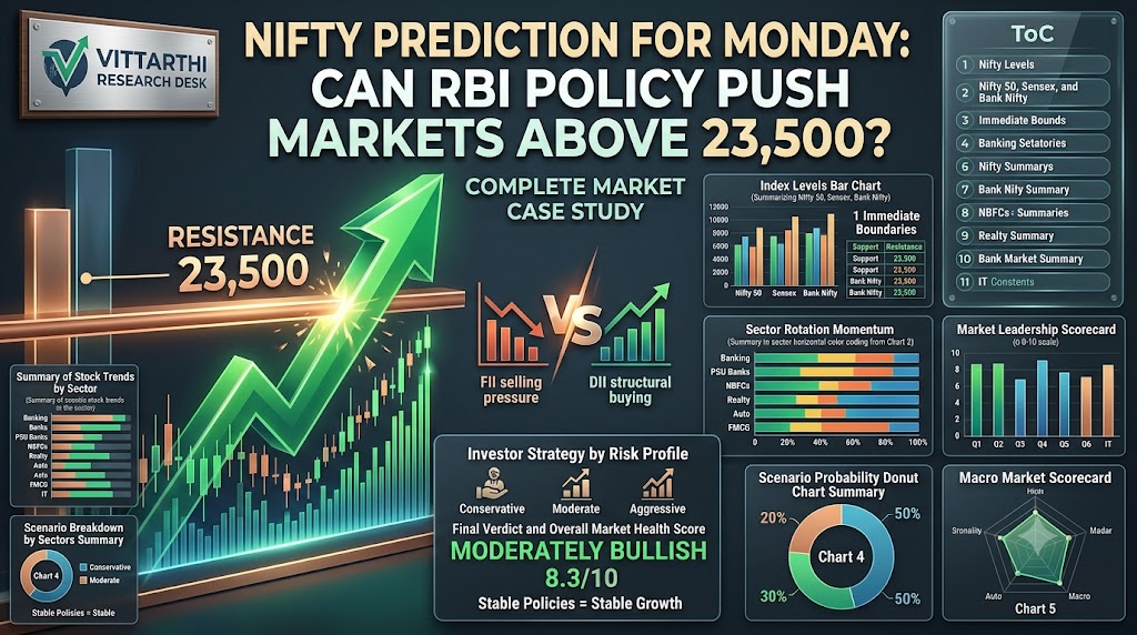 Nifty Prediction for Monday: Can RBI Policy Push Markets Above 23,500?
