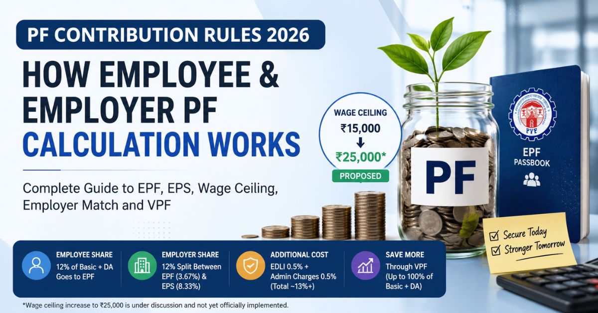 PF Contribution Rules Explained: How Employee and Employer PF Calculation Works in 2026