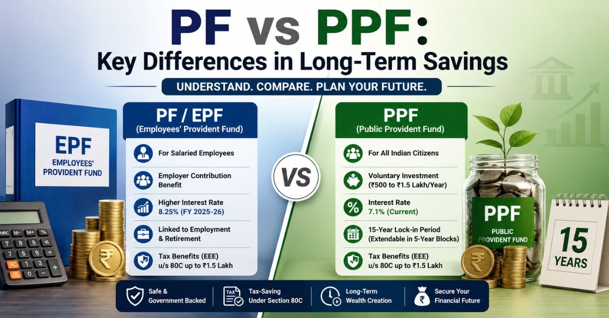 PF vs PPF: Key Differences in Long-Term Savings Every Investor Should Know